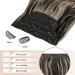 Feshfen Clip In Hair Extensions - 4PCs Synthetic Wavy 50cm Black & Blonde Mix - Women's Hair Part Clip In Extensions - Buy Online on GoSupps.com