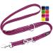 DDOXX Reflective Nylon Dog Leash - 2m 3-way adjustable dog leash for all dog sizes - XS (Purple) XS - 1.0 x 200 cm Purple