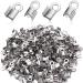 304 Stainless Steel Fold Over Cord Ends Cord Crimp End Tips Fold-Over End Caps Leather Ribbon Ending Clasp Tips Jewelry Connector for Jewelry Making  3 x 8 mm (100 Pieces)