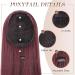 Fine Ponytail Extensions - Long Straight Braid Drawstring Synthetic Hair - 70cm Black Ombre Red - Smooth Tangle-Free for Women - Buy Online on GoSupps.com