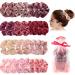 24 Pieces Blush Theme Hair Scrunchies Velvet Pink Elastic Hair Scrunchies Soft Hair Bands Scrunchy Bobbles Hair Ties with Drawstring Bags for Girls Women Theme Party Hair Accessories