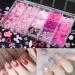 3D Pink Pearl Nail Charms - Assorted Hearts Butterflies Bows & Stars for DIY Manicure Crafts - S3-Pink - Buy Online on GoSupps.com