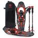 G2 21/25/30 Inches Light Weight Snowshoes with Toe Box, EVA Padded Ratchet Binding, Heel Lift, Flexible Pivot Bar, Durable Back Strap, Set with Trekking Poles, Carrying Bag, Snow Baskets, Orange/Blue/Red Available Red 30"(Up to 250lbs)