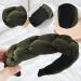 Total Ripped Braided Headband - Vintage Twisted Knotted Padded Hair Accessory for Women & Girls - Green - Buy Online on GoSupps.com