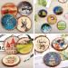 20Pcs 3.5-4 Inch Natural Wood Slices with Bark for DIY Crafts - Kids Arts, Coasters, Ornaments, Rustic Wedding Decor - Buy Online on GoSupps.com