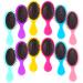 Honeydak 12 Pieces Mini Wet Hair Brush Travel Detangling Brush Soft Bristles Wet Dry Hair Brush Kids Hair Brush for Most Hair Types with Ease Knots Without Tears or Breakage (Cute Colors)