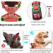 Heele Adjustable Floral Red Dog Harness | Anti-Train Running Harness with Lockable Snap for Dogs | Reflective & Comfortable Fit (35-61cm) - Buy Online on GoSupps.com