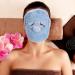 TOYANDONA Serviette Masque Visage en Polaire Corail Bleue Serviette Chaude Absorbante et Hydratante Visage Trois Trous et Bande R glable Amovible Domicile et Spa - Buy Online on GoSupps.com