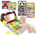 Venditer baby toys 0-12 months baby mirror toys with a crackling book prone base toys baby 1 2 year black white contrast pattern fabric book baby montessori toy baby young girls