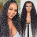 Water Wave Lace Front Wigs Human Hair 13x4 HD Transparent Wet and Wavy Lace Front Wigs for Black Women Human Hair Curly Lace Front Wigs Pre Plucked with Baby Hair 180 Density Glueless 26 Inch Natural Color