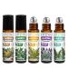 5-Pack Essential Oil Roll-On Set - Frankincense Lavender Citronella Tea Tree & Peppermint for Wellness