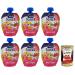 Italian Gourmet E.R. Melinda Mela Fragola Squeez 6-pack of 100% apple and strawberry fruit purees (90g each) + 400g box