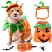 Legendog Cat Halloween Costume Cat Halloween Apparel Pumpkin Design Funny Pet Clothing Halloween Cat Outfit with Pumpkin Headwear for Cats and Puppy - Buy Online on GoSupps.com