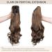 DCBABOO Wavy Clip-In Ponytail Extensions - Dark & Light Brown 45cm 140g Synthetic Hair - Buy Online on GoSupps.com