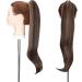 Claw Ponytail Hair Extension Cute Clip In On Ponytail With Claw Jaw Hairpiece Straight to Small Wave Wavy Tail Synthetic Heat Resistant Hair for Daily Use 22inch Ombre Dark Brown mix Sandy Blonde - Buy Online on GoSupps.com