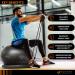Exercise Ball Chair with Resistance Bands & Stability Base | Black 65cm Yoga Ball for Fitness, Pregnancy, Pilates | Home Gym & Office Workouts | Physio & Birthing Support - Buy Online on GoSupps.com