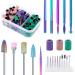 QKTYB 10 pieces of nail miller attachments bits for nail miller with 75 pieces of grinding sleeve nail milling mills Professional gel/acrylic/cuticle removal for nail acrylic nail manicure pedicure & home use
