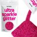 Hemway Ultra Sparkle Glitter Dark Rose 100g / 0.35oz Multi-Purpose Epoxy Resin Arts & Crafts Cosmetic Safe Body Hair Face Nail Weddings Art Beauty Tumblers Flowers Powder Dust Premium Dark Rose Pink