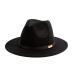 Gossifan Fedora Hats for Men Wide Brim Panama Hat with Classic Belt A-belt Black 7 1/8-7 1/4