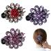 WYCHUN 3PCS Womens French Curved Duckbill Hair Clips for Women Flower Rhinestone Hair Barrettes for Thick Hair Multi-colored2