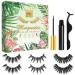 EARLLER Mink Magnetic Eyelashes with Eyeliner, 6D False Mink Lashes, Magnetic Mink Eyelash Kit, 3 Pairs Upgraded Reusable Magnetic Lashes Mink Look, Long Lashes No Glue Needed,Easy to Apply and Remove BF3101