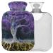NAANLE hot water bottle with cover purple tree of life Transparent hot water bottle heat bottle for back pain relief handfoot warmer neck warmth and cold therapy 2l