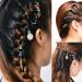 Cuhair 20 rings for hair for girls women cute shiny silver-colored star star shape hair clips for braids braided hair hair accessories