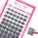 Cluster Lashes 72 Pcs Lash Clusters DIY Eyelash Extension Individual Lashes Fantasy D-16mm Thin Band Easy to Apply at home Lashes 16 mm Fantasy