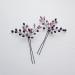 Kercisbeauty Purple Beaded Hair Pins for Wedding Bride Bridesmaid Bridal Violet Hair Piece Dancing Prom Accessory for Teen Girls Women Evening Party Pack of 3