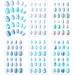120 pieces girls on press nails fake nails artificial nail tips children full cover short wrong fingernails for girls children nail art decoration (blue color)