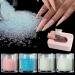 Pixie Crystals for Nail with Recycling Box  Micro Pixie Beads Glass Caviar Beads for 3D Nail Art DIY Charms Decorations (Crystal AB) 4 Colors with Recycling Box