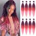 Beyond Beauty 8 Packs Pre Stretched Braiding Hair Synthetic Yaki EZ Braiding Coi Leray Braids Knotless Braiding Hair Extensions Pre Stretched Hot Water Setting Crochet Braids 26Inch(Purple-Red-Pink) 8Packs-26Inch Purple-Red-Pink