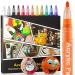 Acrylic Paint Pens Markers -12 Color Waterproof Paint Pens for Rock Painting Graffiti  Stone  Ceramic  Glass  Wood  Fabric  Canvas  Porcelain  Metal Water Based Quick Dry Non-Toxic and No Odor 12 New