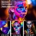 Glow Under UV Blacklight Face Paint - 10 Bright Colors Metallic Neon Palette Water-Based Makeup for Parties & Halloween - Includes Brushes for Kids & Adults - Buy Online on GoSupps.com