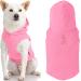 Gooby - Fleece Vest with Hood for Small Dogs Fleece Jacket with Leash Ring Pink Size XL X-Large (Chest: 22") rose