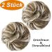 Jjstar 2-Piece Hair Part with Rubber Band | Dutt Hair Tie for Messy Bun & Ponytail | Hair Extensions & Updos in Green Brown & Beach Blonde - Buy Online on GoSupps.com
