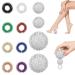 4 pieces Magnetic Acupressur Balls & 8 pieces Spoty sensory massage rings for fingers hard hedgehog ball massage diameter small 32 mm & 47mm skills borderline set for stress relief massage