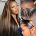 Haha Brown Highlight Ombre Human Hair Bundles with Closure - 10A Remy Virgin Hair Weave - Colored Balayage - 3 Bundles + 4x4 Lace Closure Free Part - 12 12 12 + 10 Inch FB30 - Buy Online on GoSupps.com
