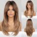 Haircube Long-layered synthetic hair wigs for women ombre color black-brown to brown with dark roots 61 cm (1-pack) black-brown to brown
