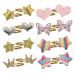 PAPARELA Hair Clips 16 Pcs Cute Hair Accessories Metal Snap Hair Pins for Girls Cartoon Sequins Bangs Clip Snap Hair Pins Sparkly Hair Styling Accessories for Girls