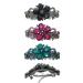 Set of 3 Sparkly Crystal Large Barrettes for Thick Hair - Jet Hot Pink and Aquamarine - Buy Online on GoSupps.com