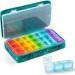 Weekly Pill Organizer 3 Times a Day | Travel Pill Case with Quilted Zipper Bag | 7 Day Vitamin & Medicine Organizer - Green Butterfly - Buy Online on GoSupps.com