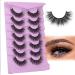 Mink Lashes Fluffy 8D Curl Lashes Natural Look False Eyelashes Wispy Full Volume Strip 7 Pairs Multipack by FANXITON C-16MM-03