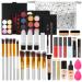 Professional make-up sets mknzome 35st make-up starter kit with make-up bag portable travel makeup pallet pallet cosmetics eyeshadow lip gloss Christmas gift set 35 pc type b