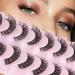 Cat Eye Lashes Natural Look Clear Band Russian Strip Lashes DD Curl Wispy False Eyelashes Faux Mink Lashes Pack 10 Pairs by ALICE A-Short