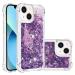 Tivenfezk Nadoli Glitzer Treisand Shell for iPhone 15 Plus silicone shockproof cell phone shell Transparent TPU Bumper protective cover liquid transparent quick and sand case iPhone 15 plus purple