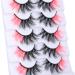 Colorful Salmon-Pink and Black Fluffy False Lashes - Faux Mink Wispy Half Color Dramaic Strip Lashes Pack - Buy Online on GoSupps.com