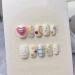 Detachable Handmade false nails with design dopamine bubble love girl press on Nail enhancement false nails (Color : 5 Size : L)