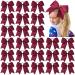 24 PCS 8 Large Cheer Bows Maroon Girl Hair Bows Cheerleading Softball Team Bow Hair Accessories for cheerleaders football Competition Sports 24-Maroon