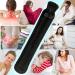2L Long Hot Water Bottle with Soft Cover - Neck & Shoulder Hose Heat Bottle for Children Babies & Pregnant Women - 72x12cm - Black - Buy Online on GoSupps.com